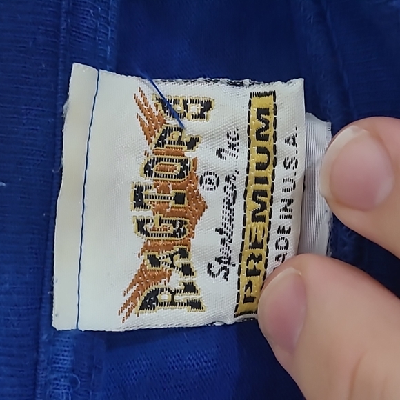 vintage 90s Rag Tops Native American Necklace feathers size L blue tie dye shirt - Picture 4 of 7